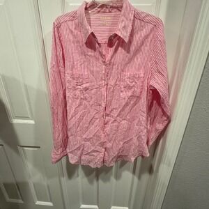 Lilly Pulitzer Pink Striped Button Down Shirt